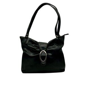 Koltov Black Leather Tote Bag